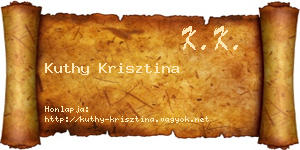 Kuthy Krisztina névjegykártya